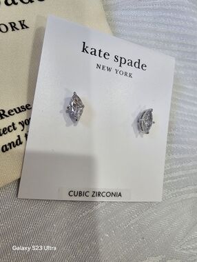 kate spade Silver Marquise Cubic Zirconia Stud Earrings
